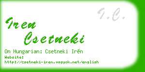 iren csetneki business card