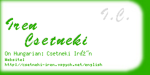 iren csetneki business card